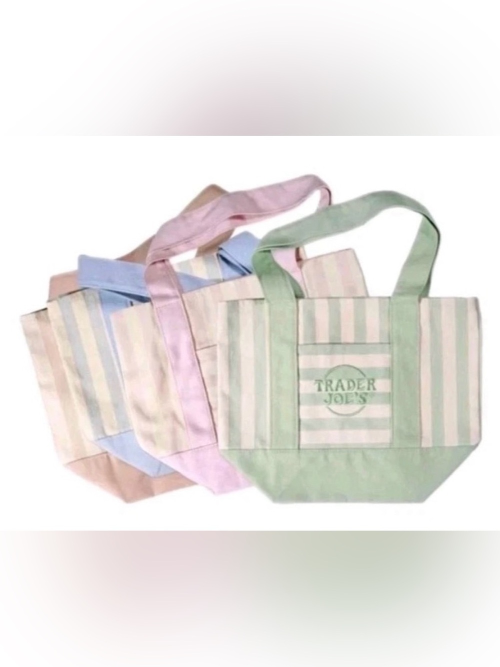 Pastel Stripe Tote Bag - Green
